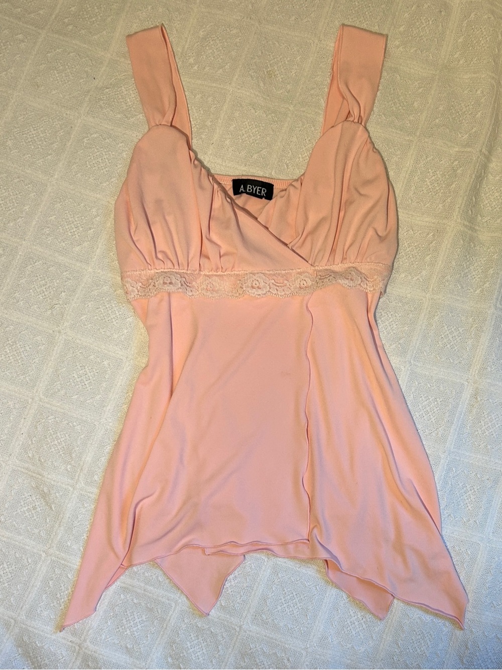 Pink Lace-Trim Top